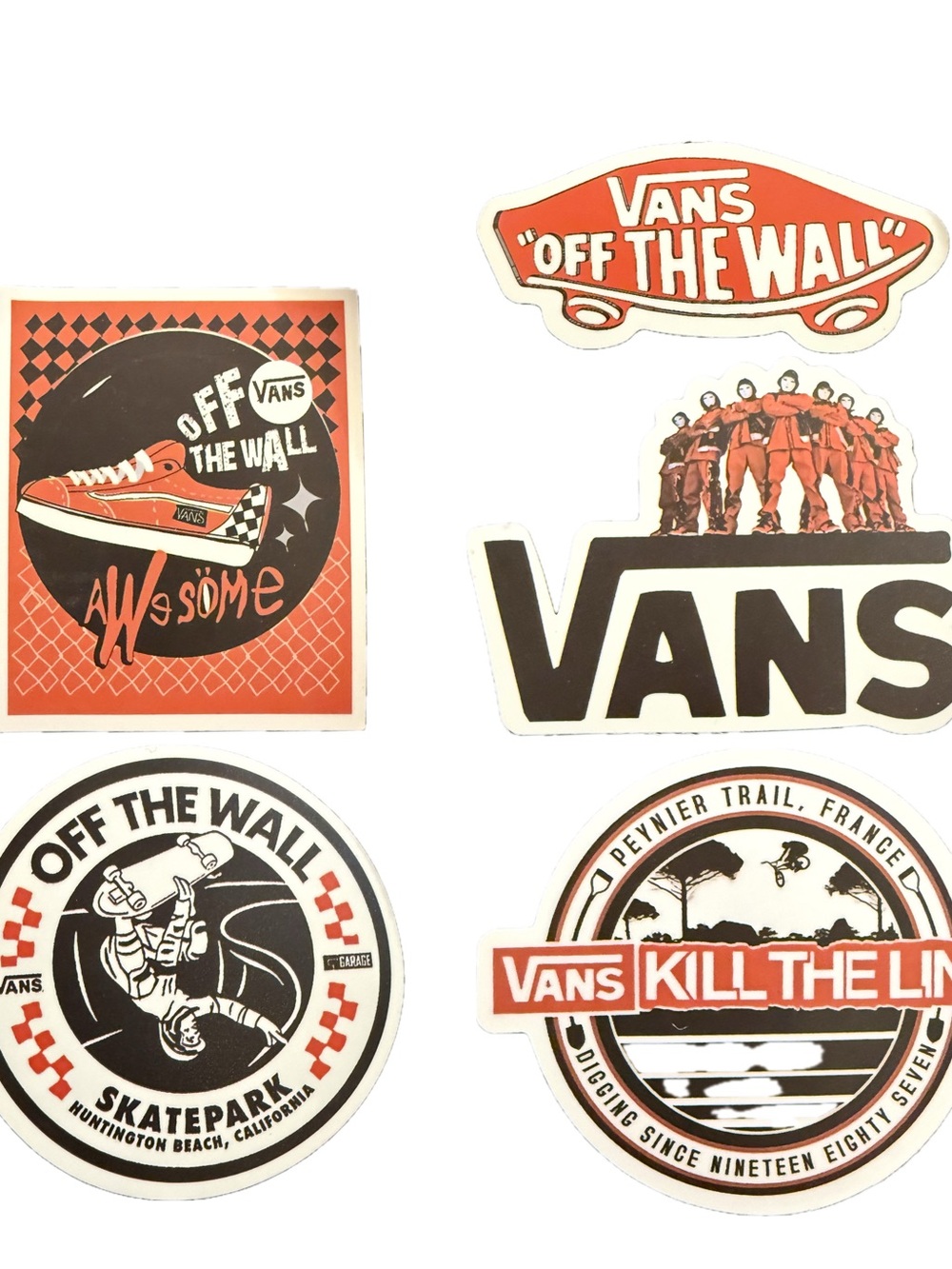 Vans Sticker Lot 5pc Off The Wall Skatepark BMX Skateboarding Decals